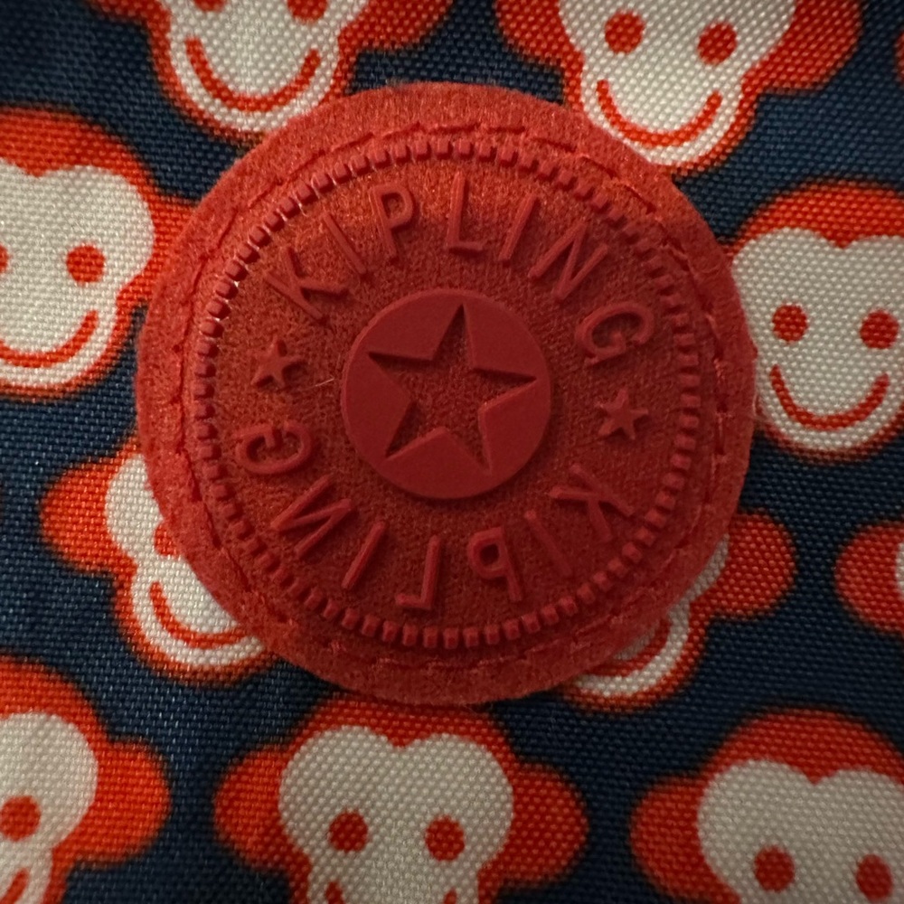 Kipling Red And Blue Monkey Pattern Bag - image 3